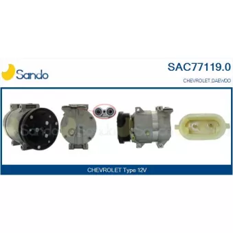 Compresseur, climatisation SANDO OEM 96813345