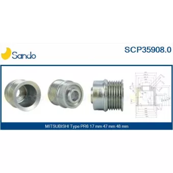 Poulie, alternateur SANDO OEM A3TR0093