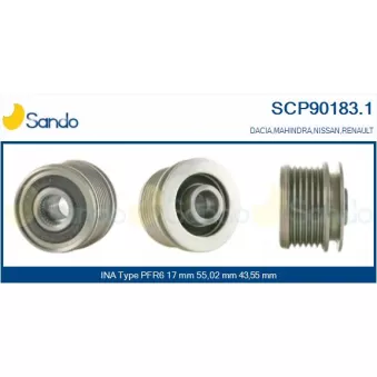 Poulie, alternateur SANDO SCP90183.1