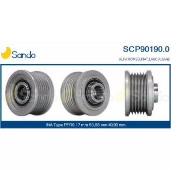 Poulie, alternateur SANDO OEM 12759596