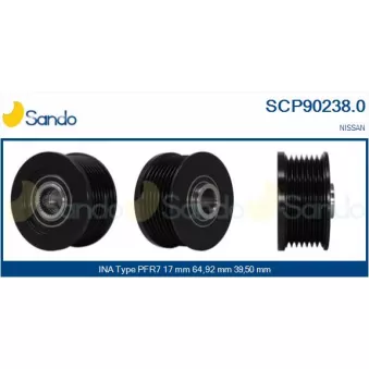 Poulie, alternateur SANDO SCP90238.0