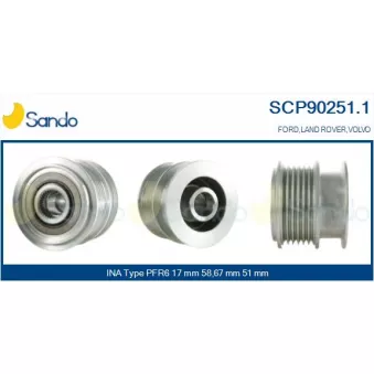 Poulie, alternateur SANDO SCP90251.1