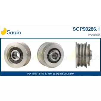 Poulie, alternateur SANDO SCP90286.1