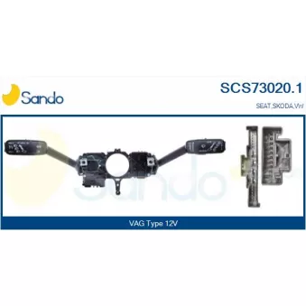 Commutateur de colonne de direction SANDO OEM 6c0953513cigi