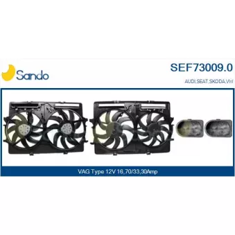 Moteur électrique, ventilateur pour radiateurs SANDO OEM 8K0959455M