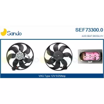 Ventilateur, refroidissement du moteur SANDO OEM 1K0959455CT