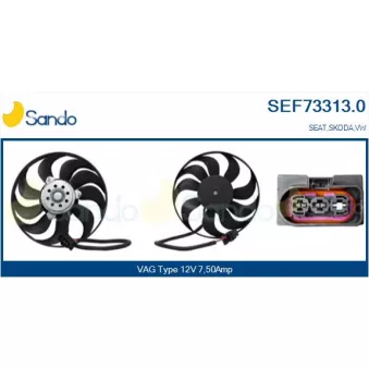 Ventilateur, refroidissement du moteur SANDO OEM 6Q0959455J