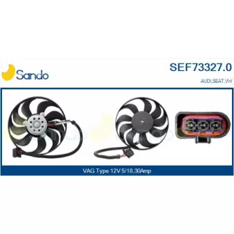 Ventilateur, refroidissement du moteur SANDO OEM 1J0959455R