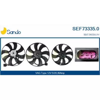 Ventilateur, refroidissement du moteur SANDO OEM 6Q0959455N