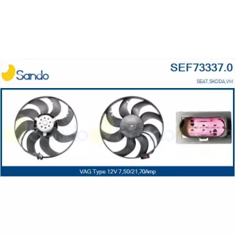 Ventilateur, refroidissement du moteur SANDO OEM 6Q0959455AE