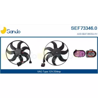 Ventilateur, refroidissement du moteur SANDO OEM 1K0959455CQ