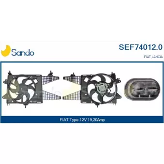 Moteur électrique, ventilateur pour radiateurs SANDO SEF74012.0