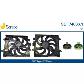 Moteur électrique, ventilateur pour radiateurs SANDO SEF74036.1