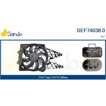 Moteur électrique, ventilateur pour radiateurs SANDO SEF74038.0