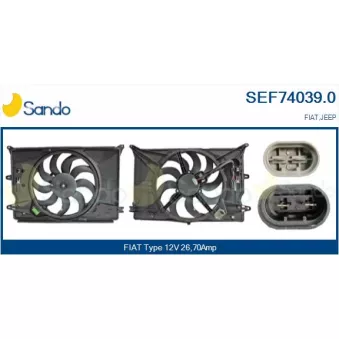 Moteur électrique, ventilateur pour radiateurs SANDO SEF74039.0