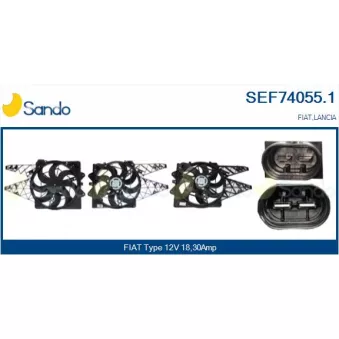 Moteur électrique, ventilateur pour radiateurs SANDO SEF74055.1