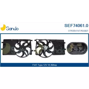 Moteur électrique, ventilateur pour radiateurs SANDO SEF74061.0