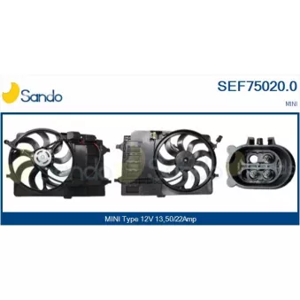 Moteur électrique, ventilateur pour radiateurs SANDO SEF75020.0