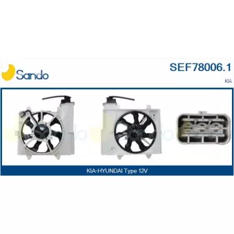 Moteur électrique, ventilateur pour radiateurs SANDO SEF78006.1