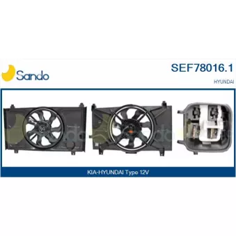 Moteur électrique, ventilateur pour radiateurs SANDO SEF78016.1