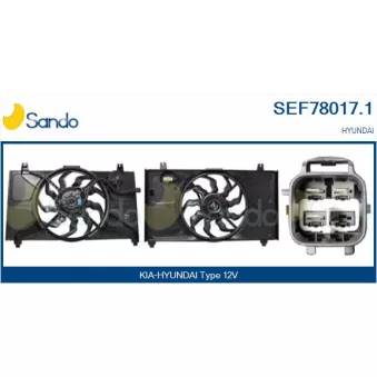 Moteur électrique, ventilateur pour radiateurs SANDO SEF78017.1