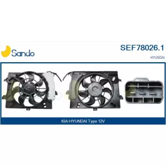 Moteur électrique, ventilateur pour radiateurs SANDO SEF78026.1