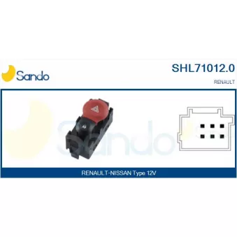Interrupteur de signal de détresse SANDO OEM 252105246R