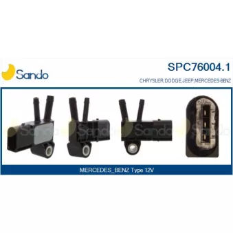 Transmetteur de pression, controle des gaz d'échappement SANDO OEM A0041539528