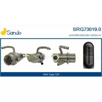 Radiateur, réaspiration des gaz d'échappement SANDO OEM 04l131512bq