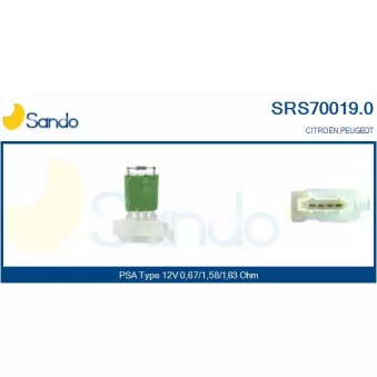Résistance, pulseur d'air habitacle SANDO SRS70019.0