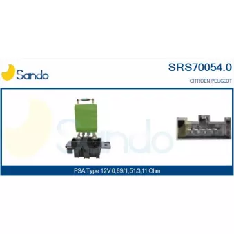 Résistance, pulseur d'air habitacle SANDO SRS70054.0