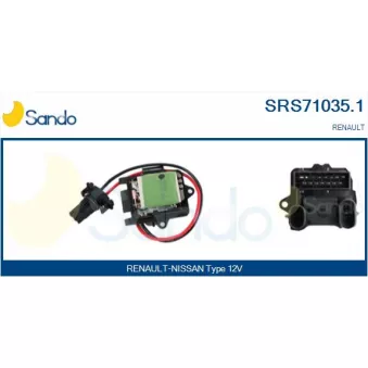 Résistance, pulseur d'air habitacle SANDO OEM 7701050890