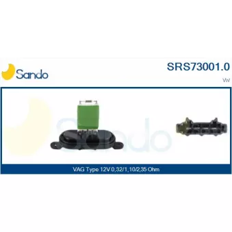 Résistance, pulseur d'air habitacle SANDO OEM 7e0959263d