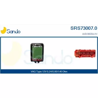 Résistance, pulseur d'air habitacle SANDO OEM 8D0959263