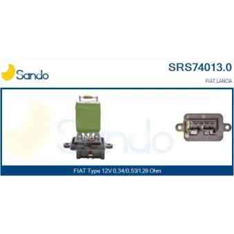 Résistance, pulseur d'air habitacle SANDO SRS74013.0