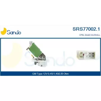Résistance, pulseur d'air habitacle SANDO OEM 90450998