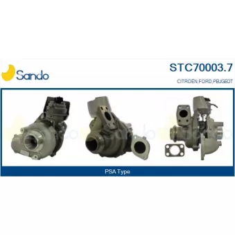 Turbocompresseur, suralimentation SANDO OEM 968612068005