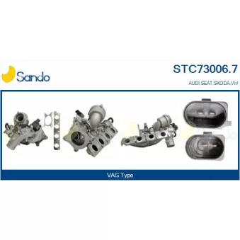 Turbocompresseur, suralimentation SANDO OEM 06F145701B