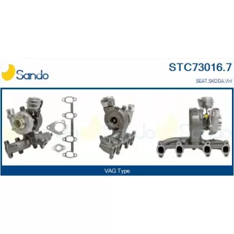 Turbocompresseur, suralimentation SANDO OEM 038253019CV