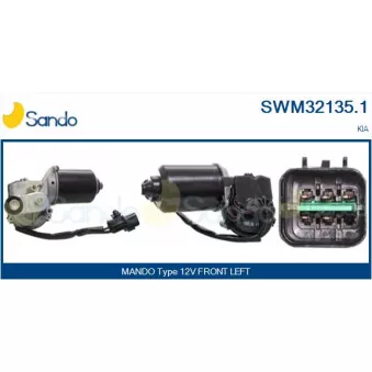 Moteur d'essuie-glace SANDO SWM32135.1 pour VOLKSWAGEN PASSAT 3.3 V6 - 248cv