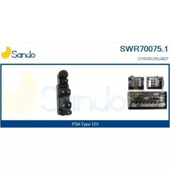 Interrupteur, lève-vitre SANDO OEM 96788273ZD