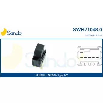 Interrupteur, lève-vitre SANDO OEM 254112f000