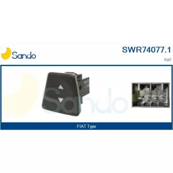 Interrupteur, lève-vitre avant droit SANDO SWR74077.1 pour FIAT PANDA 1.3 D Multijet 4x4 - 70cv
