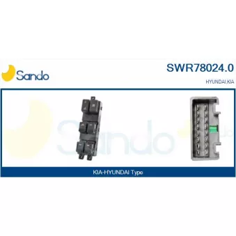 Interrupteur, lève-vitre avant gauche SANDO OEM 935703W450