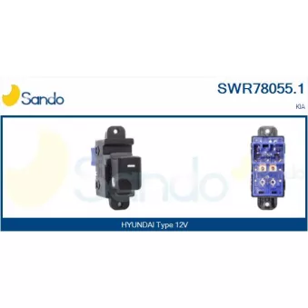 Interrupteur, lève-vitre arrière droit SANDO SWR78055.1