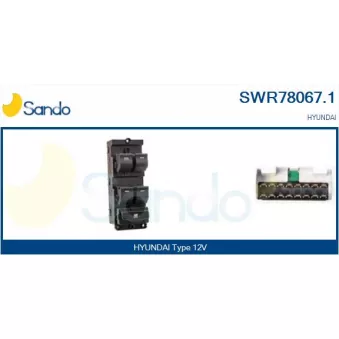 Interrupteur, lève-vitre SANDO SWR78067.1