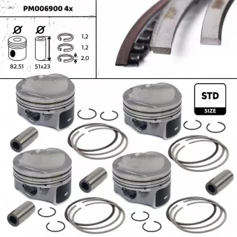 Kit de pistons ET ENGINETEAM PM006900ETVR1 pour AUDI TT 1.8 TFSI - 160cv