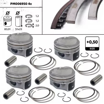 Kit de pistons ET ENGINETEAM PM006950ETVR1 pour AUDI TT 1.8 TFSI - 160cv