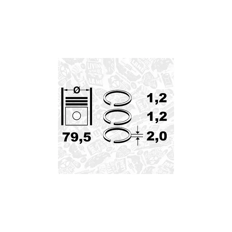 Jeu de segments de pistons ET ENGINETEAM R1003750 - Visuel 1