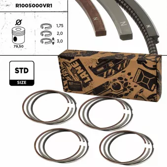 Jeu de segments de pistons ET ENGINETEAM R1005000VR1 pour VOLKSWAGEN TRANSPORTER - COMBI 1.9 TD - 68cv